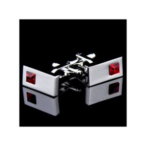 Classical Business Men's Cufflinks, 16mm Silver Plated Copper, with Gift Box