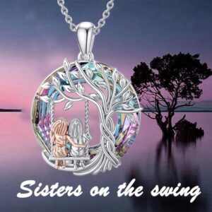 Celtic Family Tree Necklace with Circle Crystal