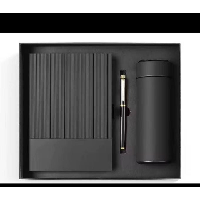 3-in-1 Unisex Corporate Gift Set: Journal, Pen and Flask