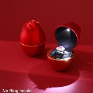 Luxury LED Rose Ring Box, Romantic Engagement Jewelry Box with Light