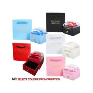 Flower Ring Box, Luxury Rose Earring and Necklace Storage Case