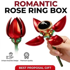 Romantic Rose Jewelry Ring Box for Engagement and Wedding